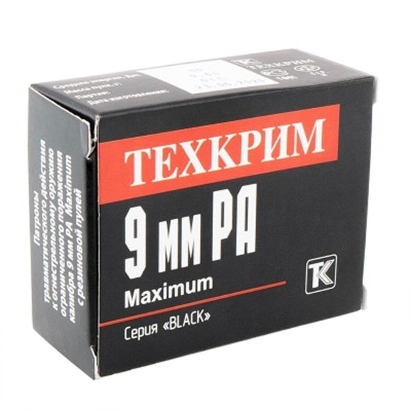 Патрон травмат. кал.9мм Техкрим" max. Black -20шт"